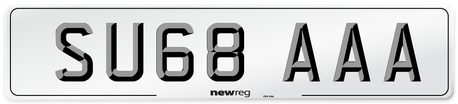SU68 AAA Number Plate from New Reg
